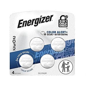 4-Pk Energizer 2032 3V Lithium Coin Batteries $4 & More + Free S&H w/ Prime