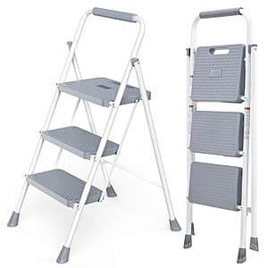 NEWBULIG 3-Step Folding Ladder Anti-Slip Stool $25.25