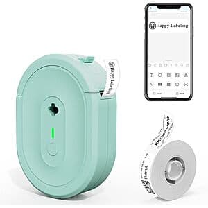 Nadaiin N12 Bluetooth Thermal Label Maker w/ Tape (Green) $8.40