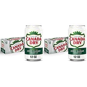 2-Pk 12-Ct 12-Oz Canada Dry Zero Sugar Ginger Ale Soda $9.50 w/ S&S