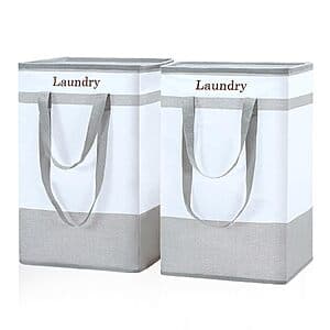 2-Pack 78L FairyHaus Collapsible Laundry Basket w/ Carry Handles $10