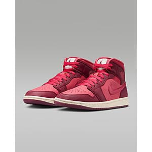 Nike Air Jordan 1 SE Mid sneaker in team red, pueblo red, pale ivory, and sierra red colorway.