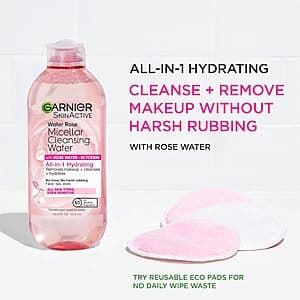 13.5oz. Garnier Micellar Water w/ Rose Water/Glycerin Makeup Remover $5.55 w/ S&S