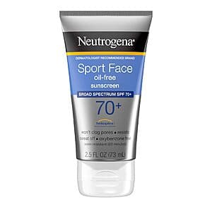 2.5-Oz Neutrogena Sport SPF 70+ Oil-Free Face Sunscreen $6.35 w/ S&S