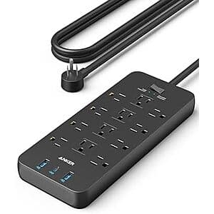 Anker 15-in-1 Surge Protector Power Strip w/ 5' Cord (12x AC, 1x USB-C, 2x USB-A) $24