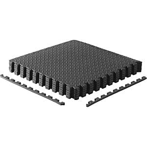 6-Ct (24-sq-ft) CAP 1/2” EVA Interlocking Foam Tiles (Diamond - Black) $12