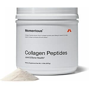 1.12 lb Momentous Grass Fed Collagen Peptides Powder (30 Servings, Unflavored) $26 w/ Subscribe & Save + Free Shipping