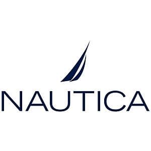 Nautica branded apparel including fleece, sweaters, and polo shirts in various colors displayed on a product page.