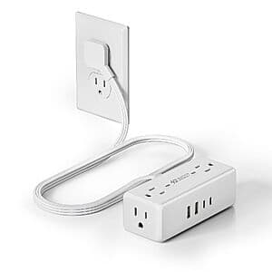 1050J SUPERDANNY 8-in-1 Surge Protector Power Strip w/ 3' Flat Cord $10