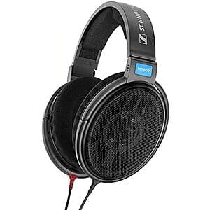 Sennheiser HD 600 open-back wired headphones with black headband and ear cups, featuring a cable connector.