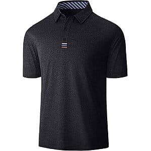 VALANCH Men's Lightweight Short Sleeve Quick-Dry Golf Polo Shirt (Size XL-3XL) $12 & More