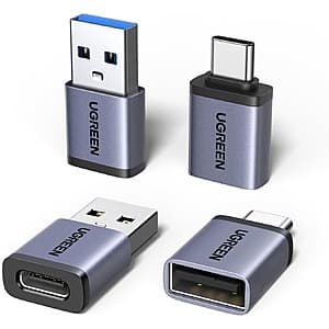 4-Pack UGREEN USB to USB-C Adapter & USB-C to USB Adapter Combo $6.95
