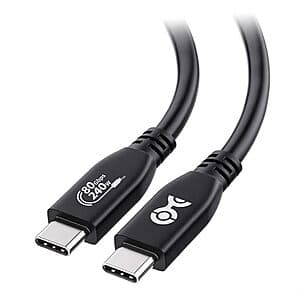 4.9' Cable Matters USB-IF Certified 80Gbps 240W USB 4 Thunderbolt Cable $20