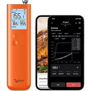 Typhur Sync Gold Lite Wireless Meat Thermometer (Orange) $25 + Free S&H