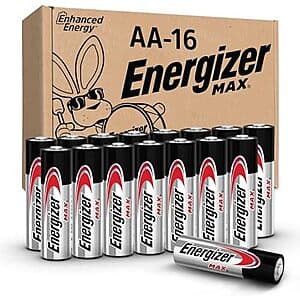 16-Count Energizer Energizer MAX AA Batteries $7.40 w/ Subscribe & Save