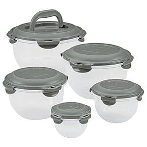 10-Piece Rachael Ray Leak-Proof Nestable Container Food Storage Bin Set $18