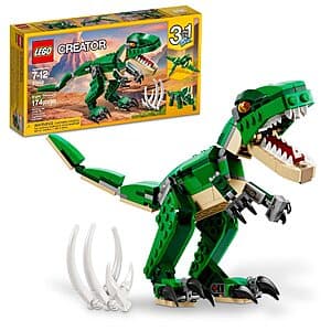 174-Piece LEGO Creator 3-in-1 Mighty Dinosaurs Set (31058) + $0.52 Amazon Credit $10.50