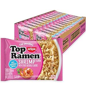 24-Pk 3-Oz Nissin Top Ramen Instant Noodles (Shrimp Flavor) $6.85 w/ S&S