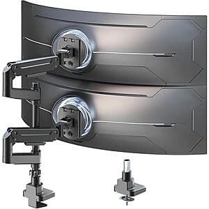 PUTORSEN Heavy-Duty Vertical Dual Monitor Desk Mount (Up to 49" Monitors) $68 + Free S&H