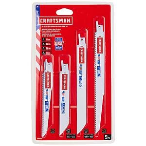 9-Piece CRAFTSMAN Bi-Metal Reciprocating Saw Blade Set $10