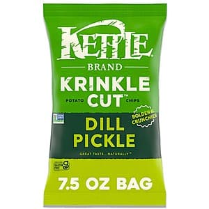 7.5-Oz Kettle Brand Krinkle Cut Potato Chips (Dill Pickle) $1.90 w/ Subscribe & Save