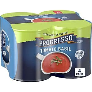 4-Pack 19oz Progresso Tomato Basil Canned Soup $2.15 w/ Subscribe & Save