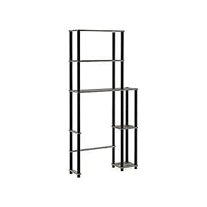 5-Tier Furinno Turn-N-Tube Over-The-Toilet Storage Rack (French Oak Grey/Black) $25 + Free Shipping w/ Prime