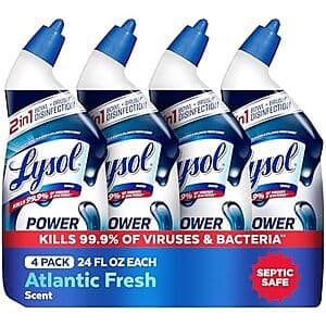 Select Accounts: 4-Pk 24-Oz Lysol Power Clinging Gel Toilet Bowl Cleaner $6.05 w/ S&S