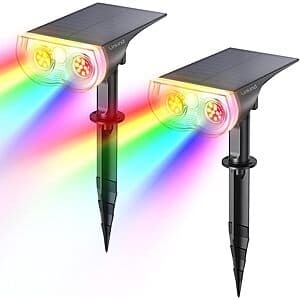 2-Ct Linkind Starray RGB Solar LED Landscape Spotlights $15