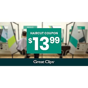 Great Clips salon storefront or haircut service visual.