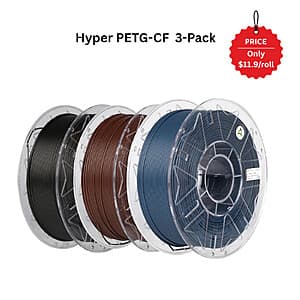 3-Pk 1kg 1.75mm Creality Hyper PETG-CF 3D Printer Filament (various) $34.20 + $4 S&H