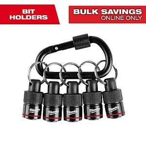 5-Pc Milwaukee Hex Bit Holder w/ Carabiner $14.95 + Free S&H
