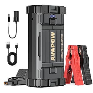 AVAPOW 12V 3000A Peak 23800mAh Car Battery Jump Starter (up to 8L Gas / Diesel) $26.40 + Free Shipping
