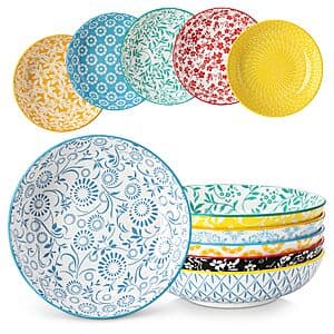 6-Ct 40-Oz vancasso Selene 8.5" Porcelain Kitchen Floral Bowls $24.70 + Free S&H