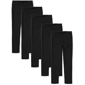 5-Pack The Children's Place Girls Leggings (Black or Tidal; Limited Sizes) $12