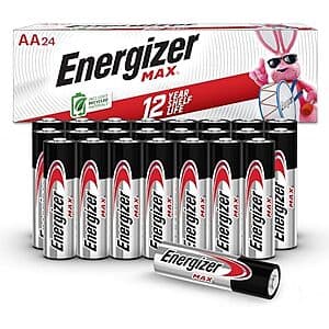 24-Count Energizer Max AA Alkaline Batteries + $5 Amazon Gift Card $15.25 w/ Subscribe & Save