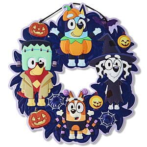 15" Ruz Bluey Door/Wall Decoration Embossed Metal Halloween Wreath $3.70