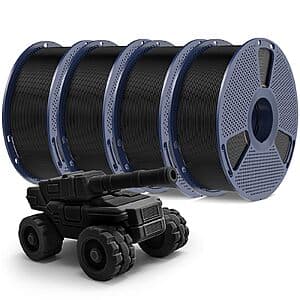 4-pk SUNLU PETG 3D Printer Filament 1.75mm 4kg (Black) $39 + Free Shipping