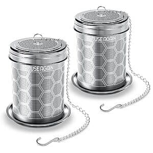 2-Pk House Again 304 Stainless Steel Tea Strainer (Small Hexagon Design) $7