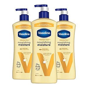 3-Pack 20.3-Oz Vaseline Intensive Care Nourishing Moisture Body Lotion $8.25 w/ S&S