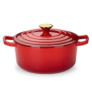 4.5-Quart Carote 9.5" Enamel Cast Iron Dutch Oven w/ Lid (Red) $30