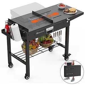 37" WARMOUNTS Portable Folding Adjustable Grill Cart Table w/ 4 Wheels $59.30 + Free Shipping