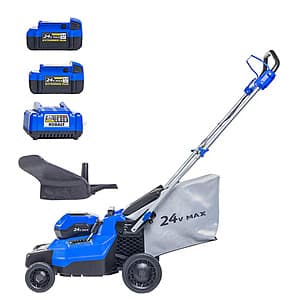 16" Kobalt 24V Push Battery Walk Mower w/ 2 4Ah Batteries & Charger $99 + Free Shipping