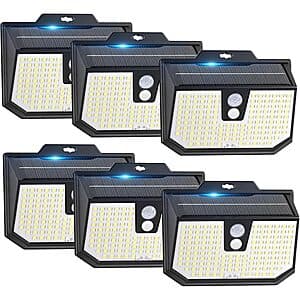 6-Pk Brightever Solar Lights Outdoor Motion Sensor w/ 3 Modes $14
