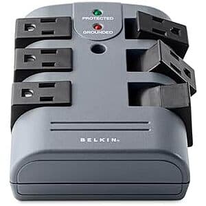 Belkin Power Strip Surge Protector w/ 6 Rotating AC Outlets $20