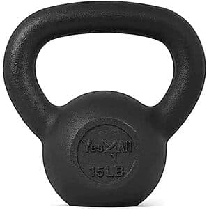 15-Lb Yes4All Cast Iron Kettlebell Weight $10