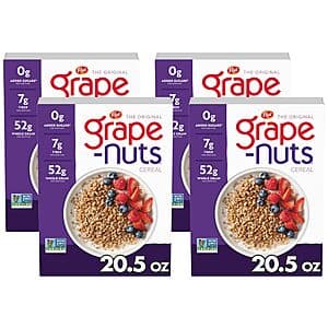 4-pk 20.5-oz Post Grape Nuts Original Breakfast Cereal $9.70 w/ S&S