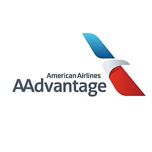 American Airlines logo and AAdvantage program branding representing airline miles redemption offers.