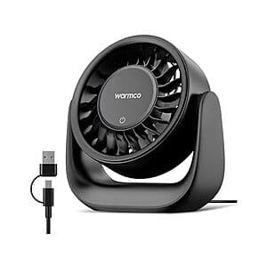 6.4" Warmco DS1 USB Desk Fan (3-Speed Touch Control) $13 + Free S&H w/ Prime