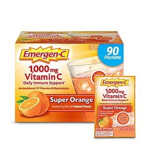 90-Count 0.32-Oz Emergen-C 1000mg Vitamin C Immune Support Powder (Super Orange) $18.60 w/ Subscribe & Save